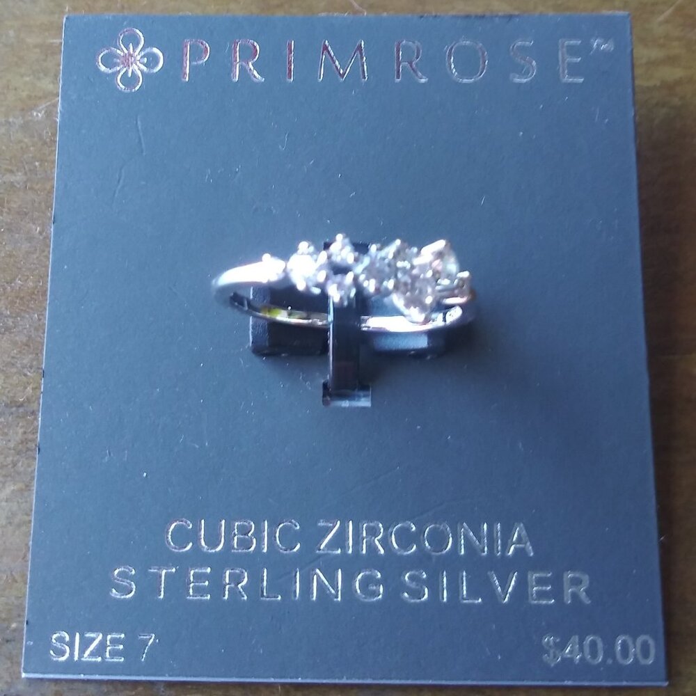 Primrose Sterling Silver & Cubic Zirconia Ring Size 7